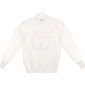 Telfar Telly Embossed Mock Neck Sweatshirt | White